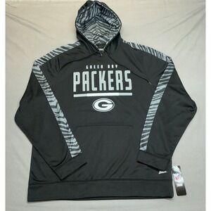 NFL Team Apparel Packers Football Men's Hoodie Black Large  Polyester NWT